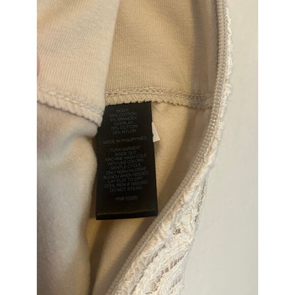 Express Size 4 High Wasted Off White Ivory Color Laced Lined Mini Skirt - Picture 6 of 11